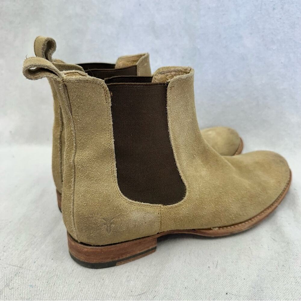 Frye tan and brown nubuck leather Chelsea boots women's size 8.5 - Picture 14 of 16